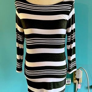 NWT INC International Concepts Green/White L/S Stripe Tunic Size Large